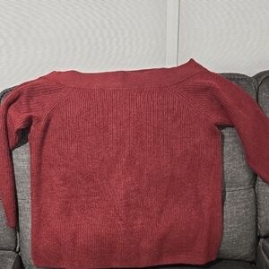 Women's Off-Shoulder Red Sweater - Lane Bryant 18/20